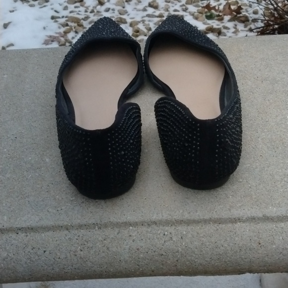 Black sparkle pointed toe flats size 9.5 - Picture 5 of 9